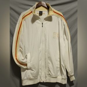 Sean Jean Track Jacket XXXL or 3XL Ivory color  with Beige/Tan & Orange Stripes